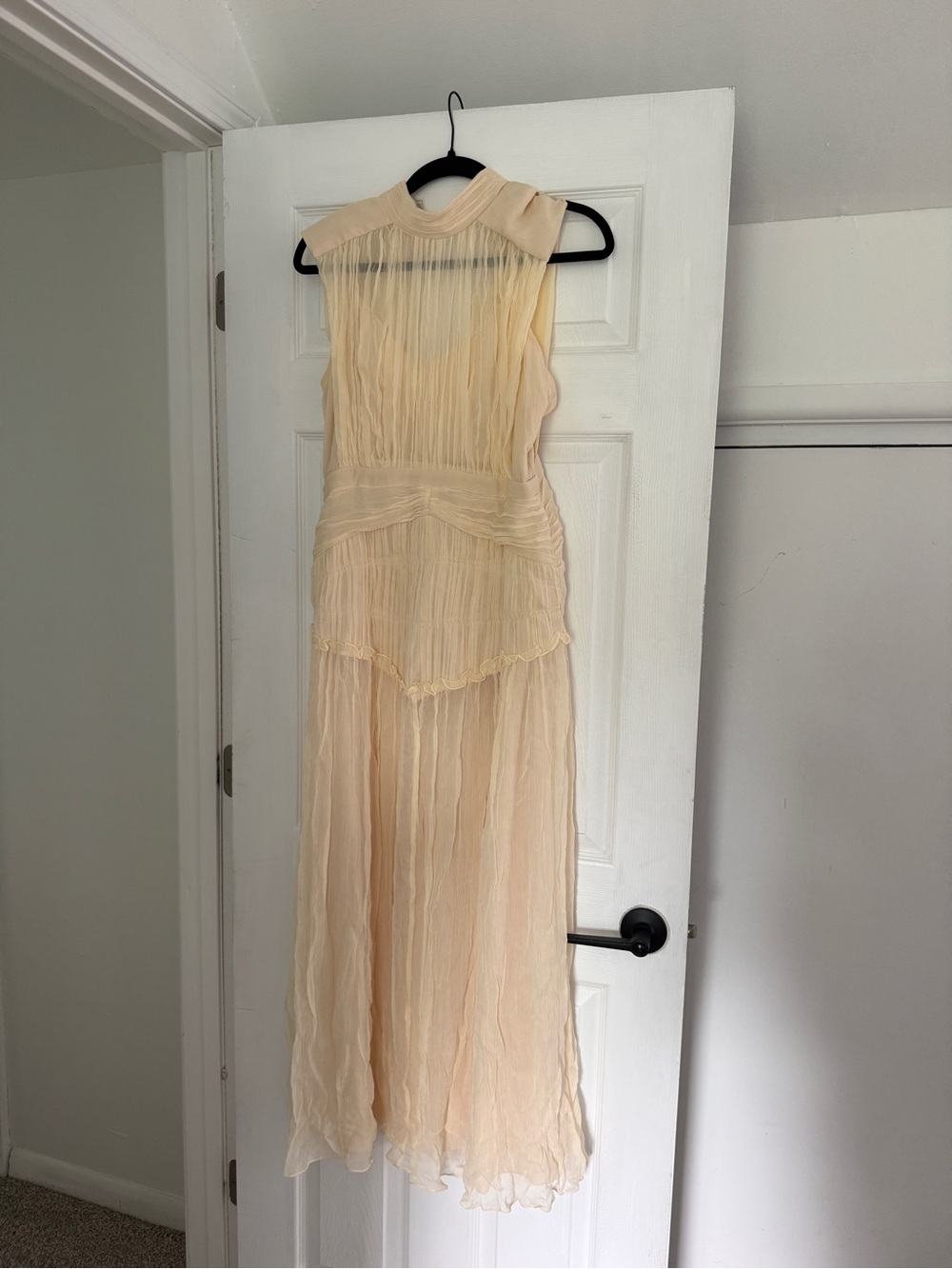 Shona Joy Clemence High Neck Midi Dress in Pale Cream - NWT
